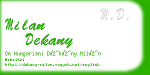 milan dekany business card